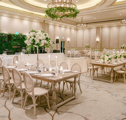 Event setup in the grand ballroom