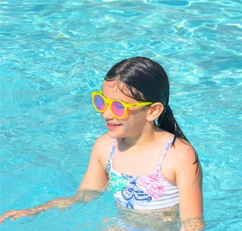 little girl in pool