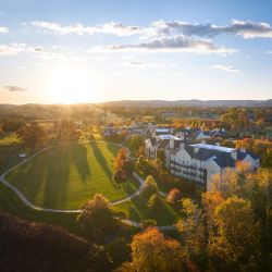 aerial of grand lawn at salamander middleburg