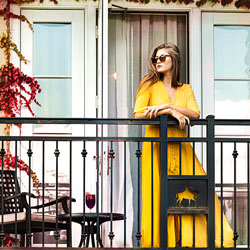 woman on balcony