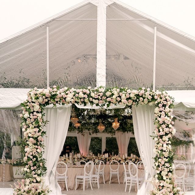 wedding reception with floral